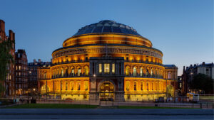 Royal Albert Hall in London, the iconic concert venue where Lata Mangeshkar performed in 1974.
