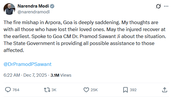 PM Modi expressed grief over the incident at Birch By Romeo Lane